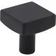 1-1/8" OVERALL LENGTH MATTE BLACK SQUARE DOMINIQUE CABINET KNOB #845MB