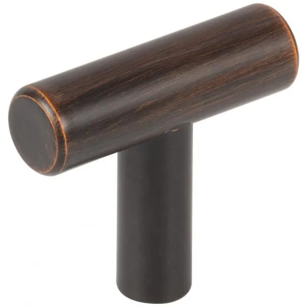 1-9/16" DARK BRUSHED BRONZE OVERALL LENGTH NAPLES CABINET "T" KNOB 40DBB