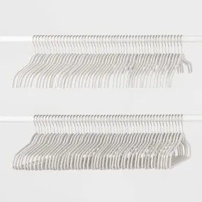 100pk Combo Pack Suit/Shirt Flocked Hangers White - Brightroom