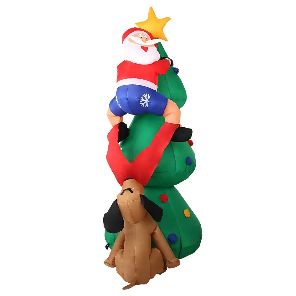 1.8M Christmas Inflatable Santa on Tree Lights Xmas Decor Airblown