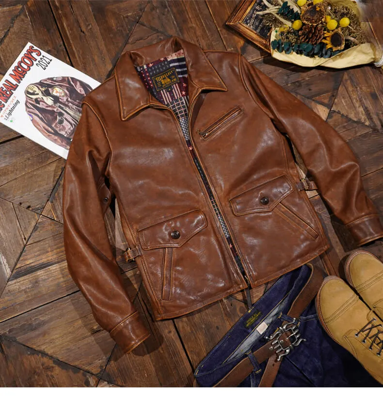 1940s Newsboy Leather Jacket Horsehide