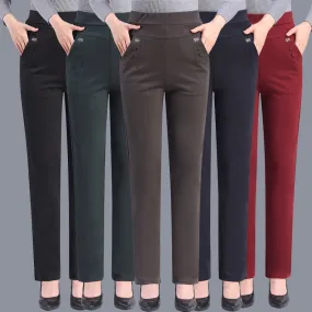 2022 New Spring Autumn Straight Pants Women Slim Casual Office Women&#39;s Pants High Waist Pocket Trousers Pantalon 5XL