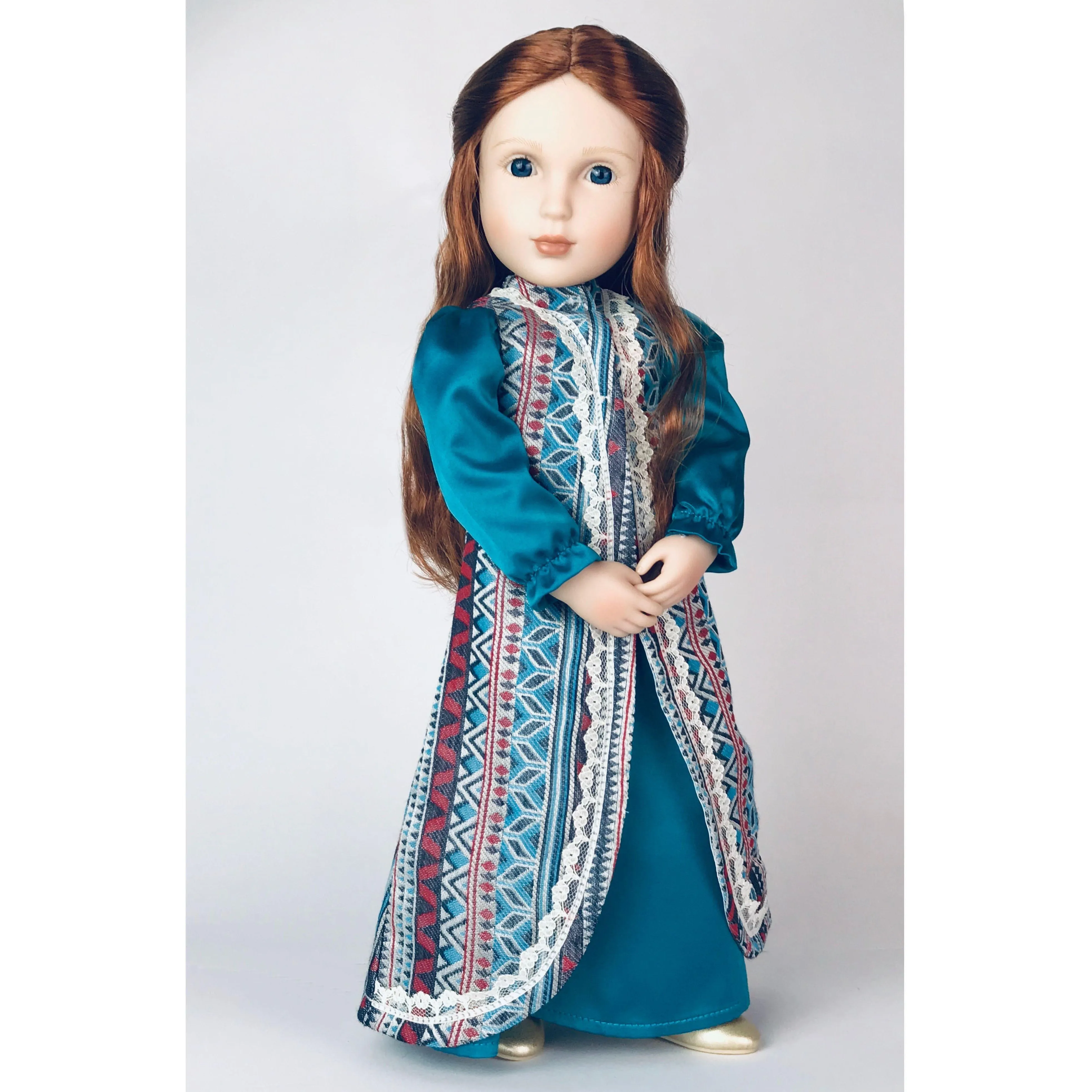 A Girl for All Time Elizabethan Surcoat and Gown doll costume 16 inch British dolls