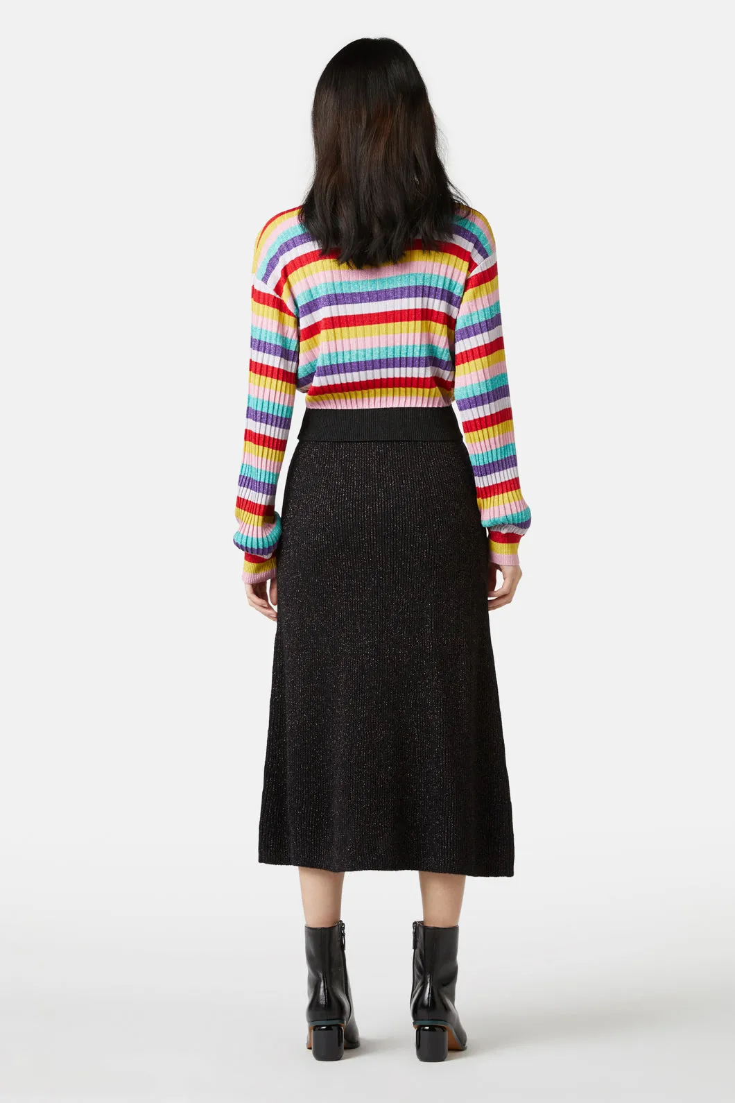 A-Line Lurex Knit Skirt