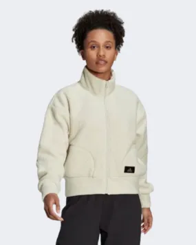 Adidas Holidayz Sherpa Women Sportswear Jacket Off White Hc8820