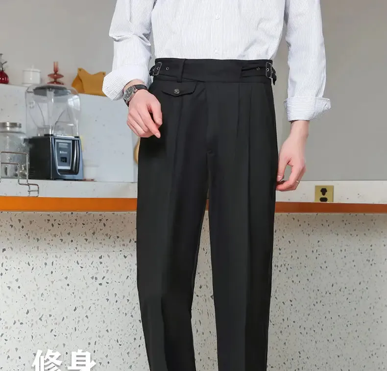 ADVBRIDGE Spring Summer Men's Fashion High Waist Suits Trousers Male Business Casual Dress Pants Men Formal Office Work Pants H376