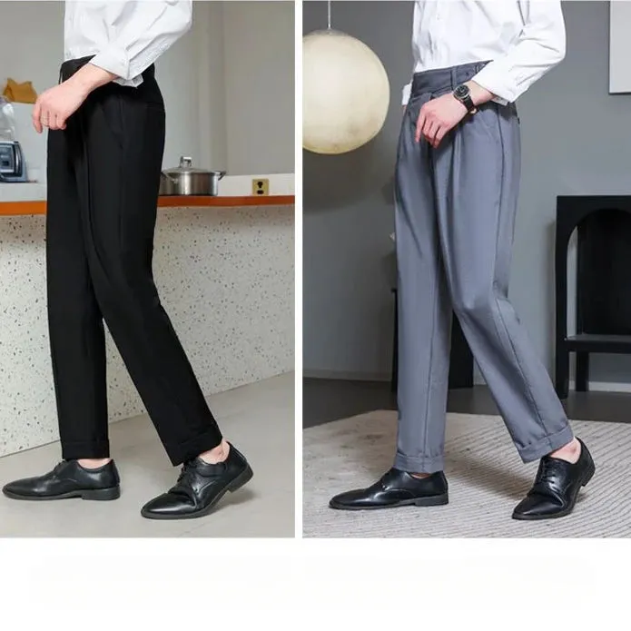 ADVBRIDGE Spring Summer Men's Fashion High Waist Suits Trousers Male Business Casual Dress Pants Men Formal Office Work Pants H376