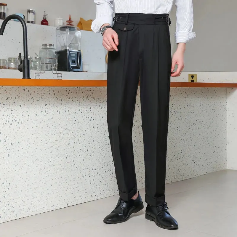 ADVBRIDGE Spring Summer Men's Fashion High Waist Suits Trousers Male Business Casual Dress Pants Men Formal Office Work Pants H376