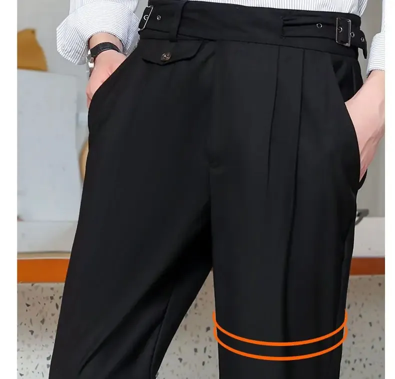 ADVBRIDGE Spring Summer Men's Fashion High Waist Suits Trousers Male Business Casual Dress Pants Men Formal Office Work Pants H376