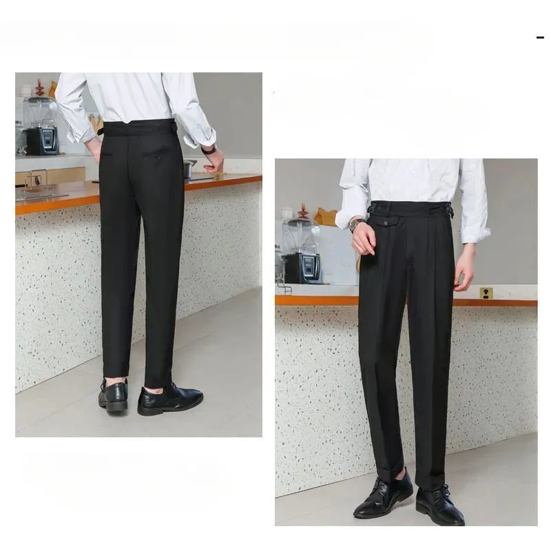 ADVBRIDGE Spring Summer Men's Fashion High Waist Suits Trousers Male Business Casual Dress Pants Men Formal Office Work Pants H376