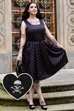 Amanda Black Skull Swing Dress