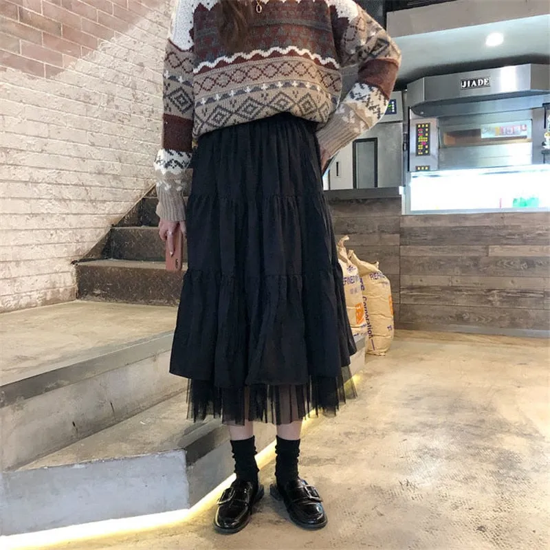 Autumn Lolita High Waist Skirts