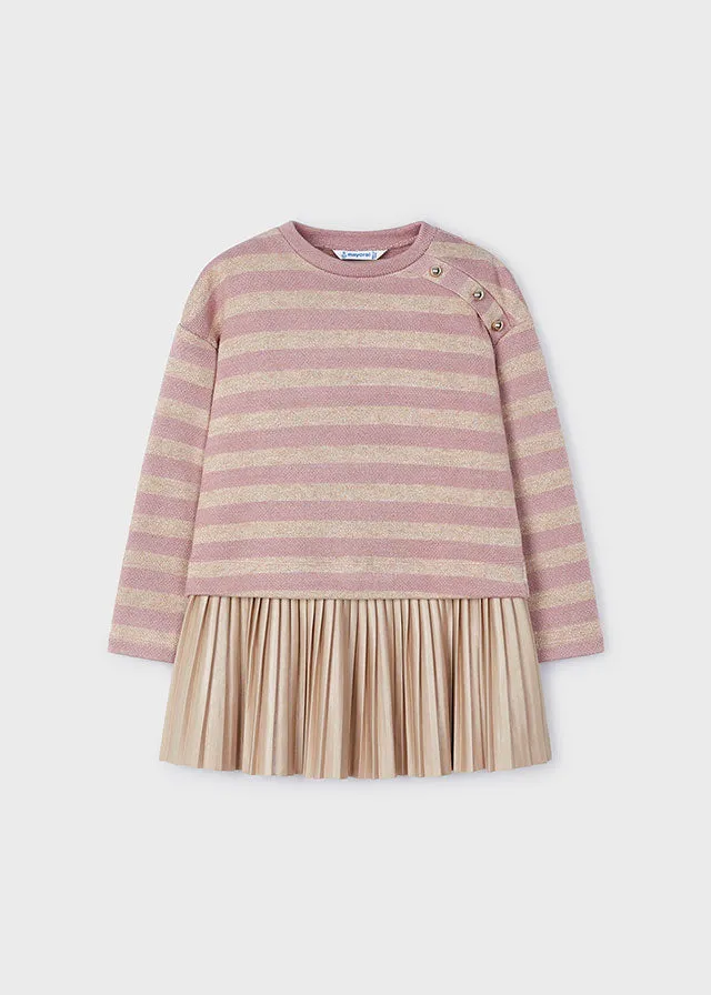 AW24 Mayoral Girls Pink & Gold Dress 4932