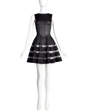 Azzedine Alaia SS 2010 Black Woven Plastic Raffia Web Mini Dress