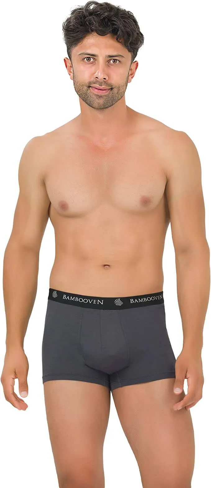 Bambooven Men’s Breathable Trunks with Pouch – Sweat-Wicking Underwear, Anti-Chafing, Built-in Pouch Support, Soft Trunks (4 Pack)