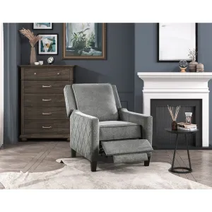 Banks II Self-Reclining Armchair in Textured Grey Fabric