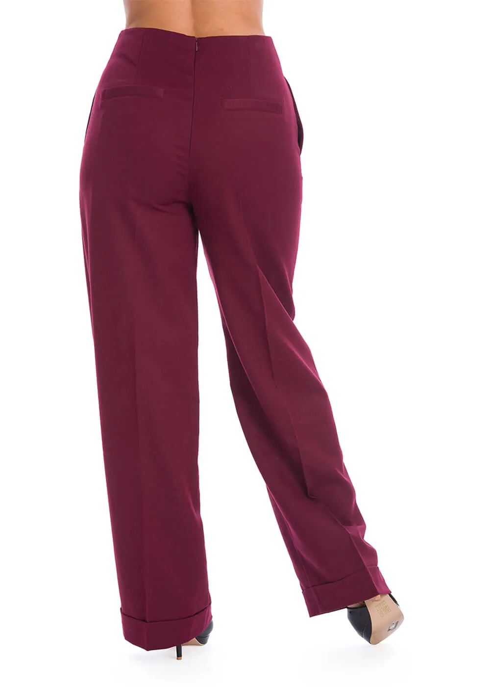 Banned Adventures Ahead 40's Trousers Burgundy