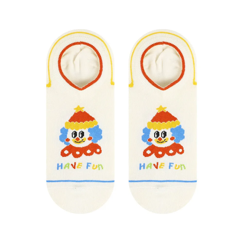 Beligogo Cartoon Clown Low Cut Boat Socks