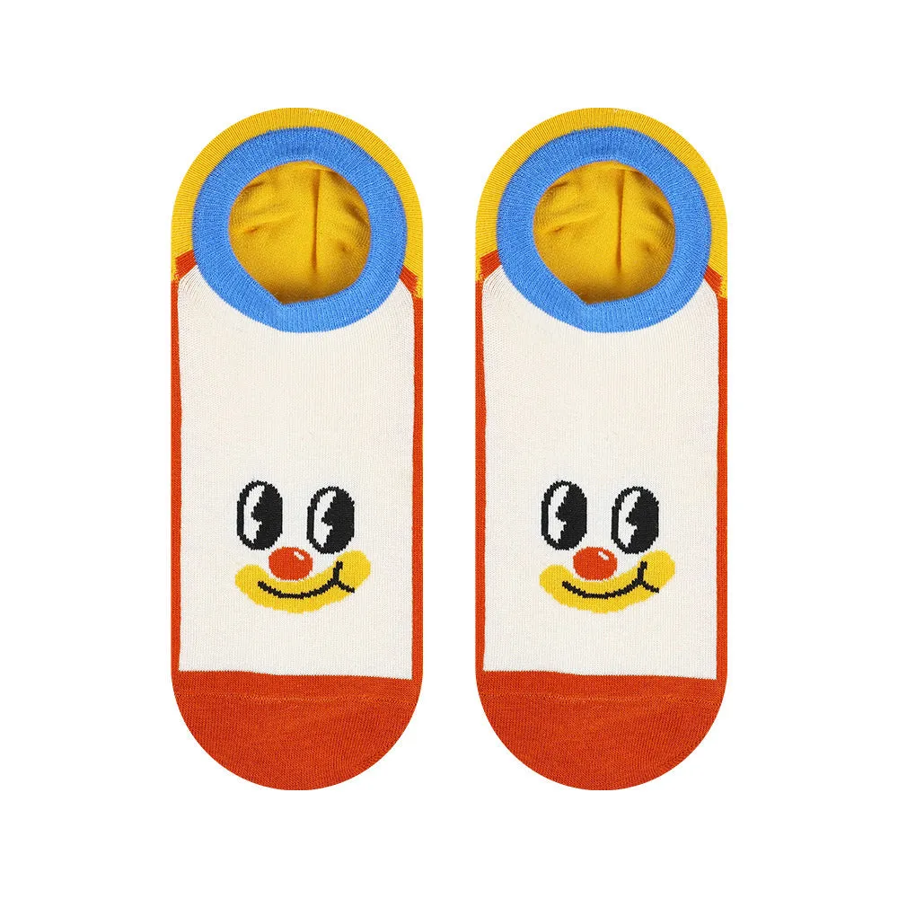 Beligogo Cartoon Clown Low Cut Boat Socks