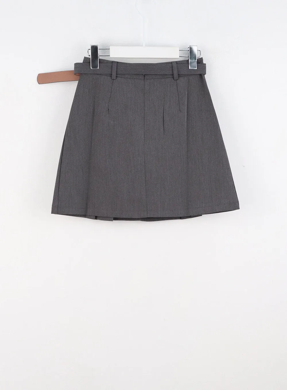 Belted Pleated Mini Skirt OG331