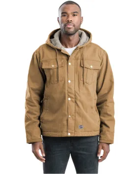 Berne Men's Vintage Washed Sherpa-Lined Hooded Jacket