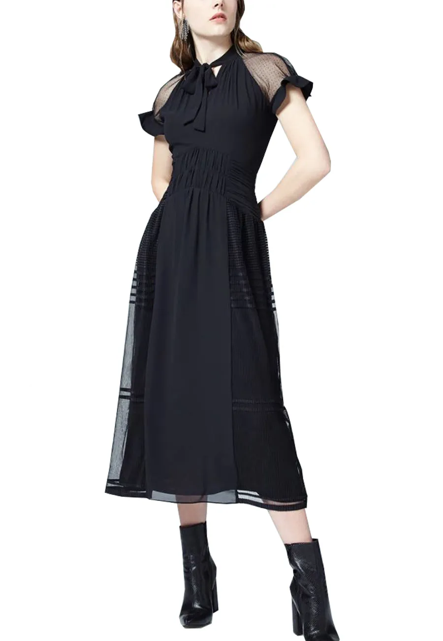 Black Lolita Lace Midi Dress (UK 8)