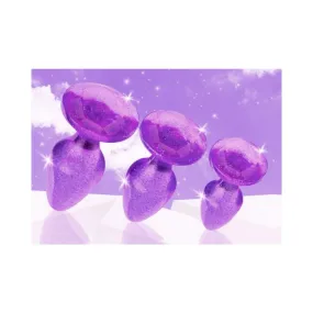 Booty Sparks Glitter Gem Anal Plug Set - Purple