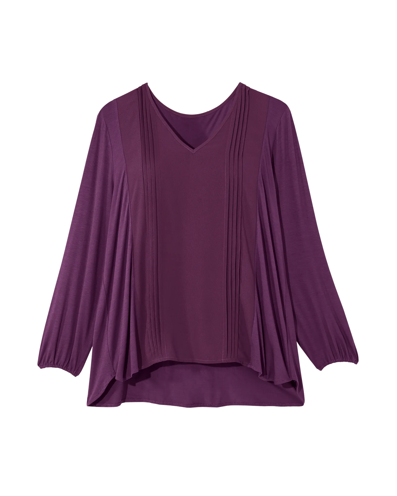 Brenna Long Sleeve Pleated Tunic | Purple