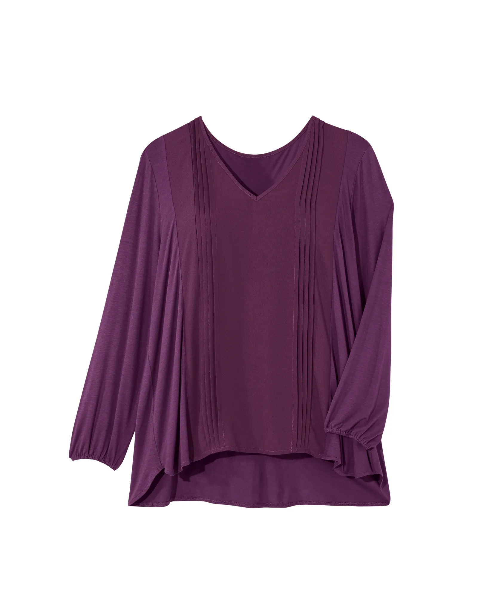 Brenna Long Sleeve Pleated Tunic | Purple