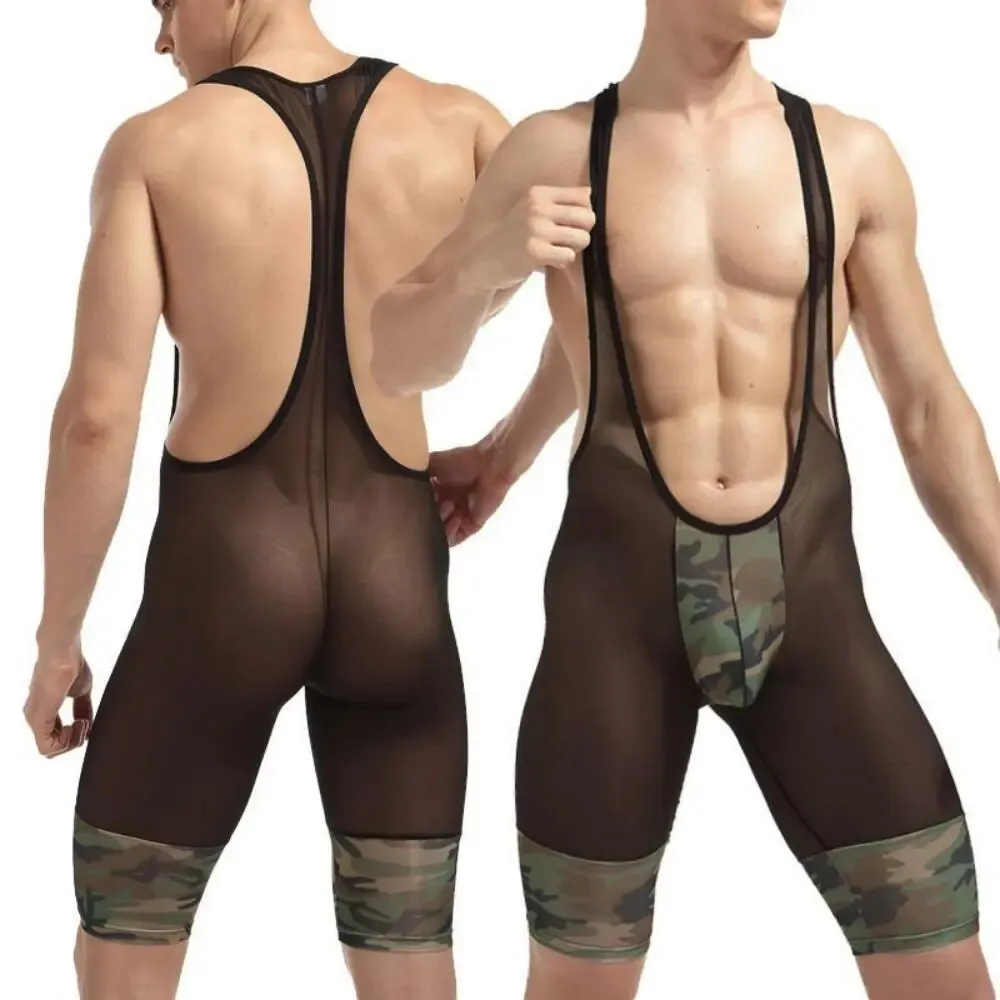 Camouflage Transparent Romper Underwear