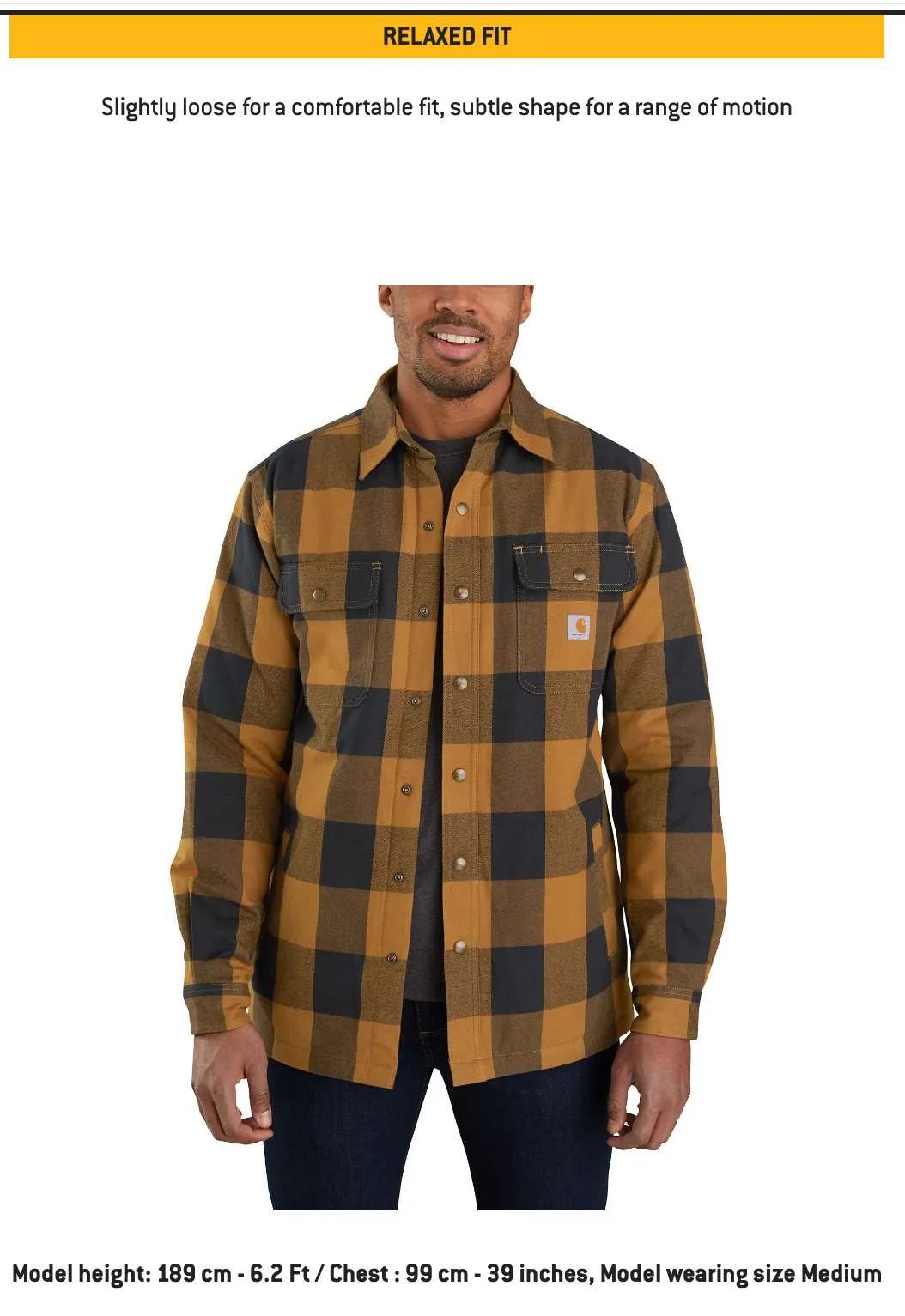 Carhartt Sherpa Lined Plaid Shirt Jacket