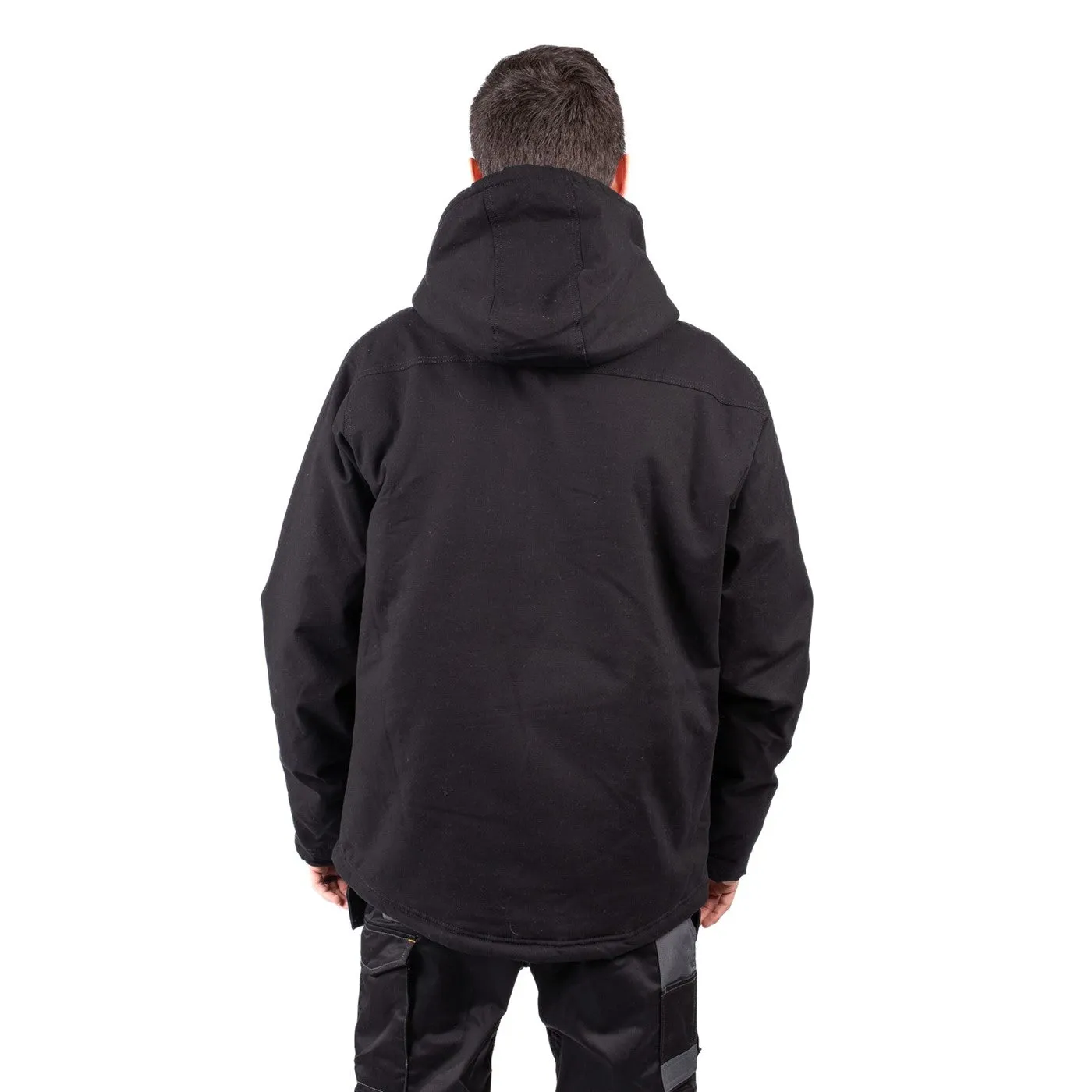 Caterpillar Hooded Sherpa Lined Jacket  Black