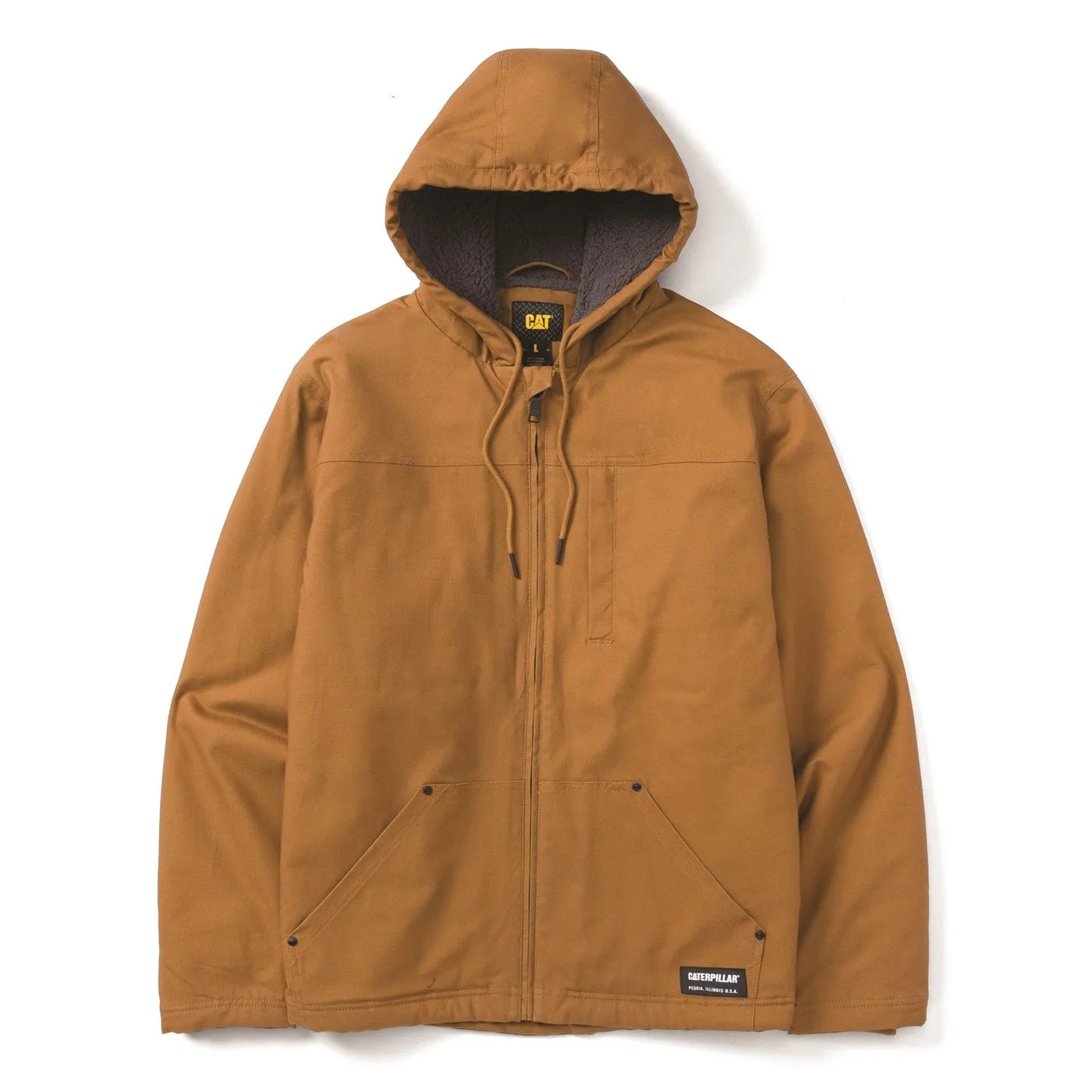 Caterpillar Hooded Sherpa Lined Jacket  Bronze