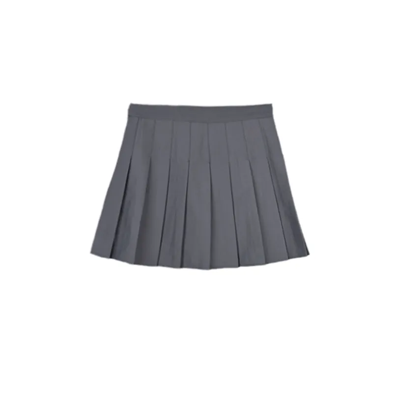 Chic Collar Uniform Shirt Pleated Skirt Two Piece