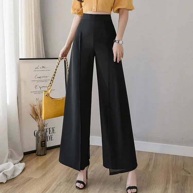 Chiffon Split High Waist Wide Leg Casual Palazzo Pants