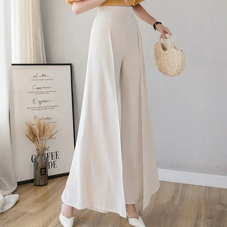 Chiffon Split High Waist Wide Leg Casual Palazzo Pants