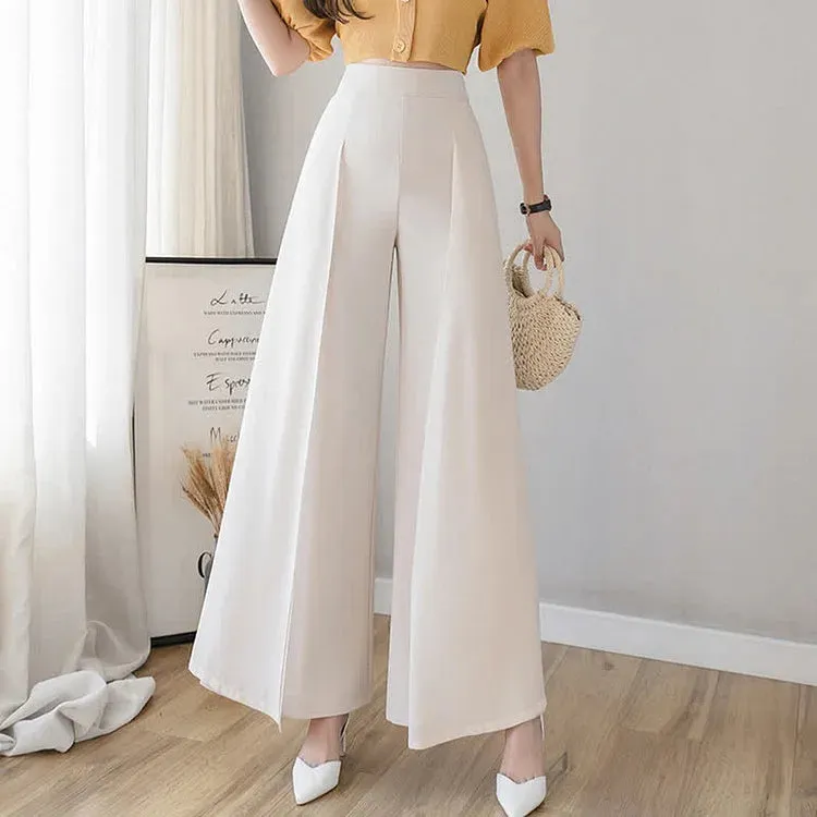 Chiffon Split High Waist Wide Leg Casual Palazzo Pants