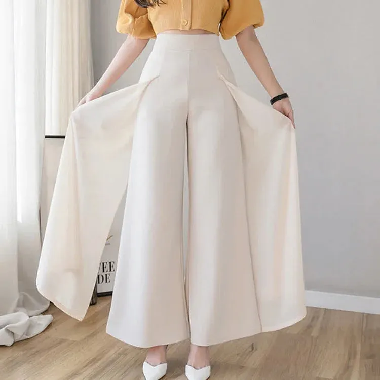 Chiffon Split High Waist Wide Leg Casual Palazzo Pants