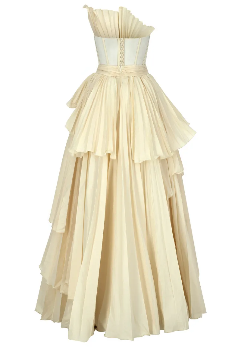 CLAIRE VANILLA TIERED GOWN