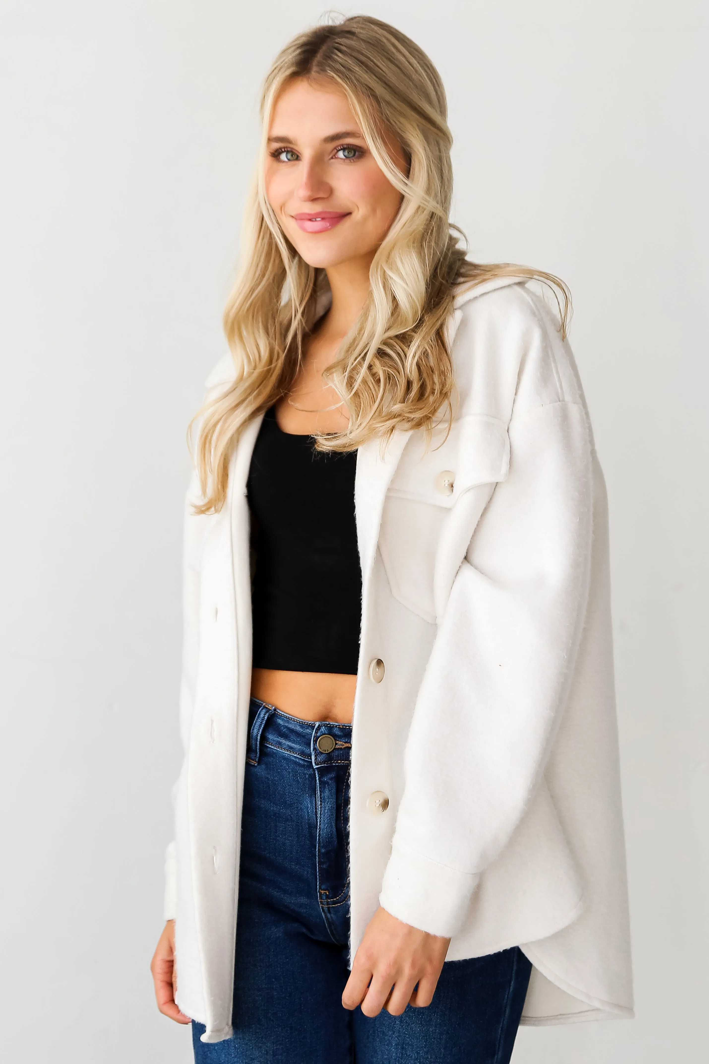 Classy Season Ivory Shacket - DOORBUSTER