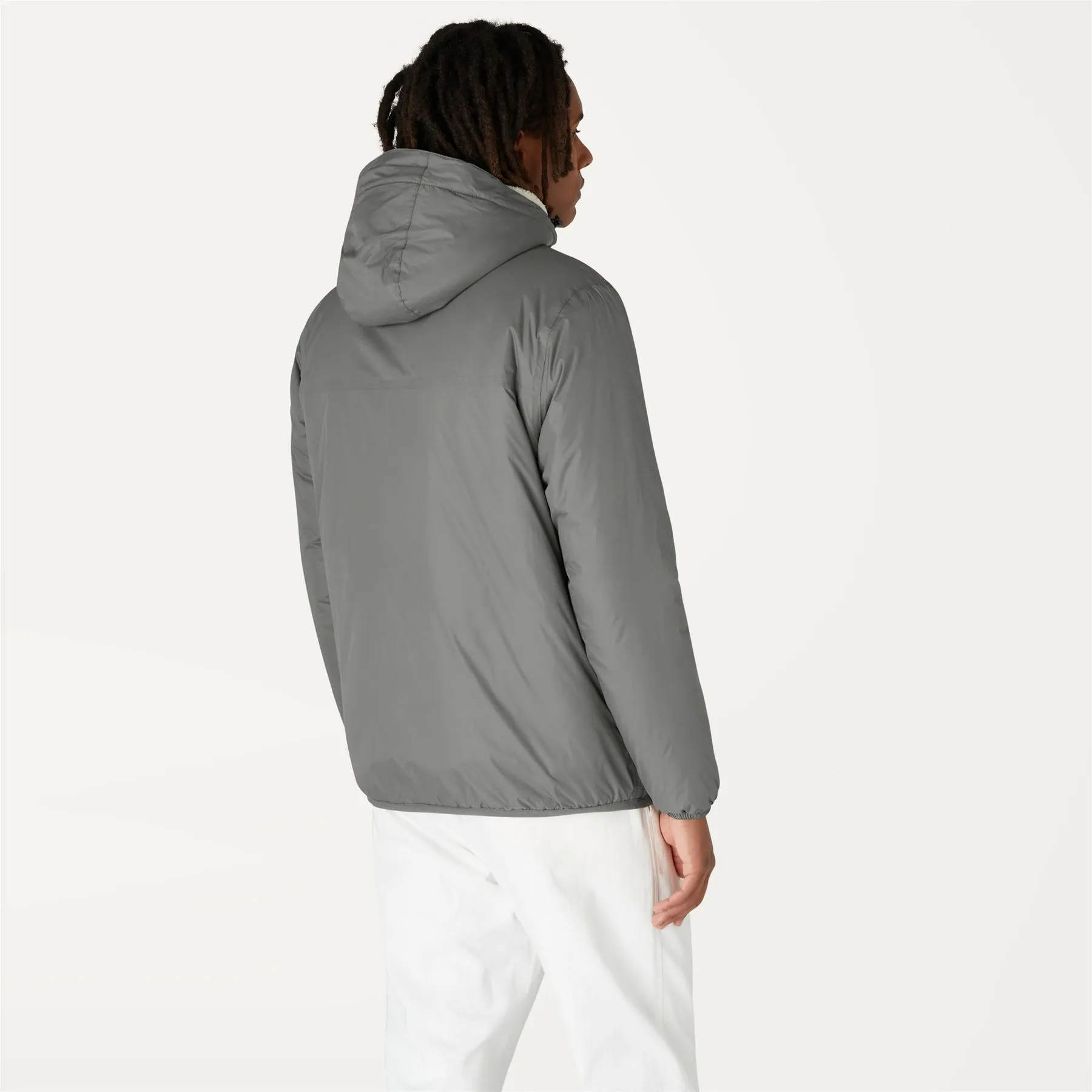 Claude Orsetto - Unisex Sherpa Lined Waterproof Full Zip Rain Jacket in Grey Smoked