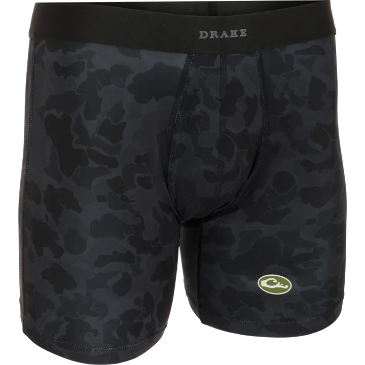 Commando Boxer Briefs by Drake- Old School Black Camo