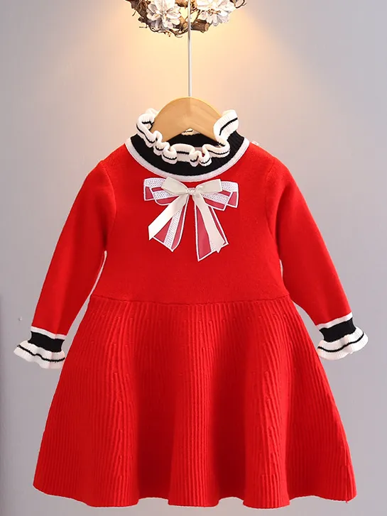 Cranberry Beautiful Bow Sweater Dress