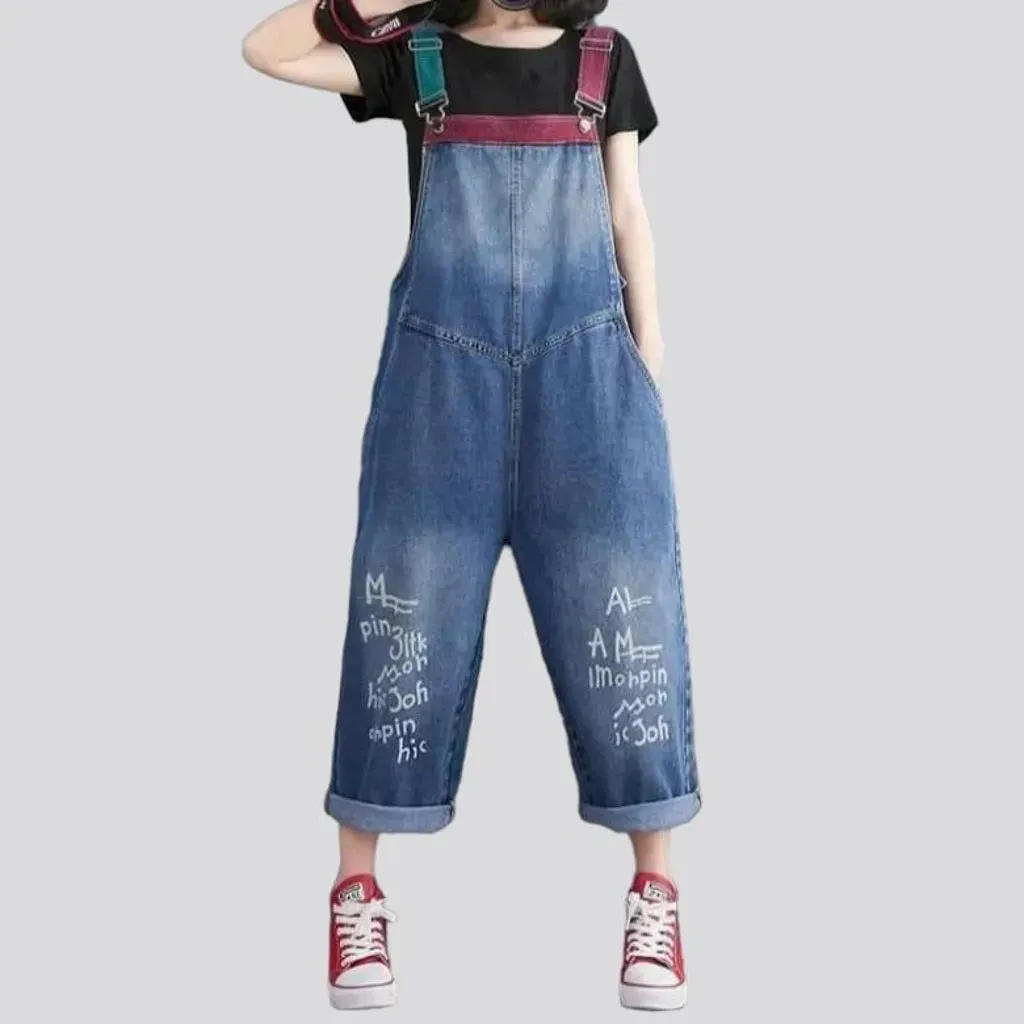 Denim women's baggy overall