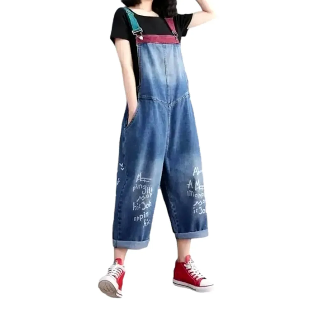 Denim women's baggy overall