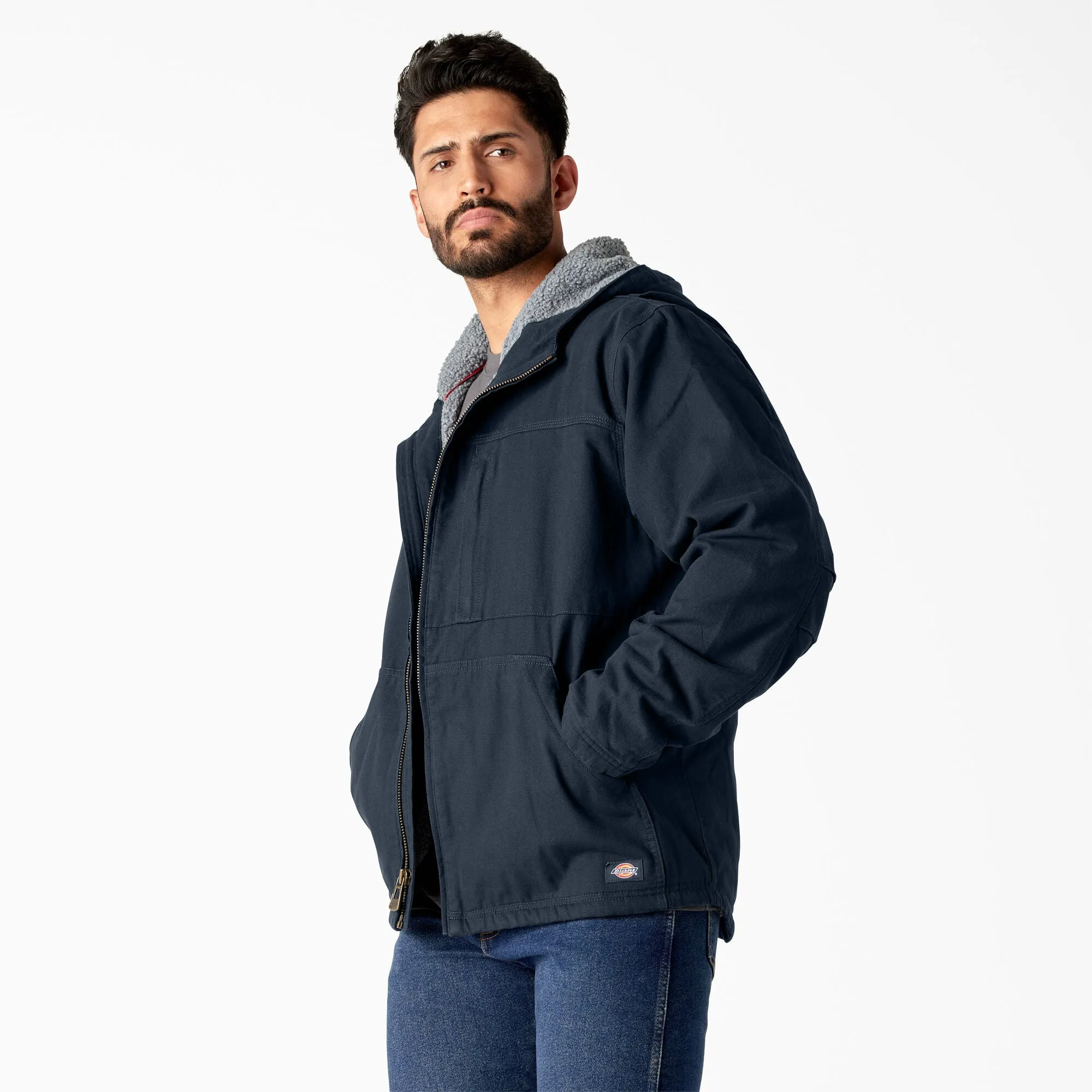 Dickies Men's Duck Sherpa Lined Hooded Full Zip Jacket