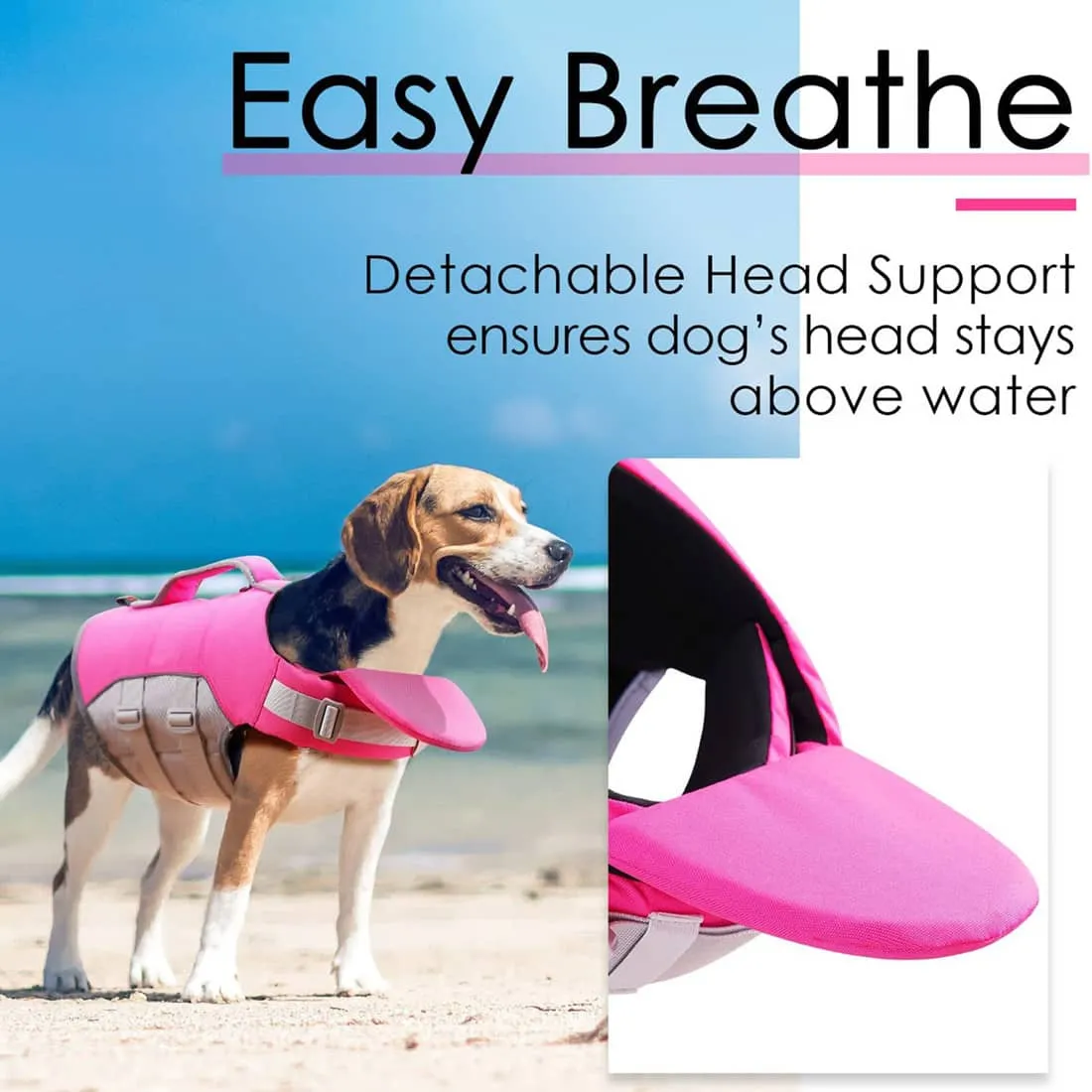 Dog Life Jacket & Vest for Swimming With Chin Float | ThinkPet