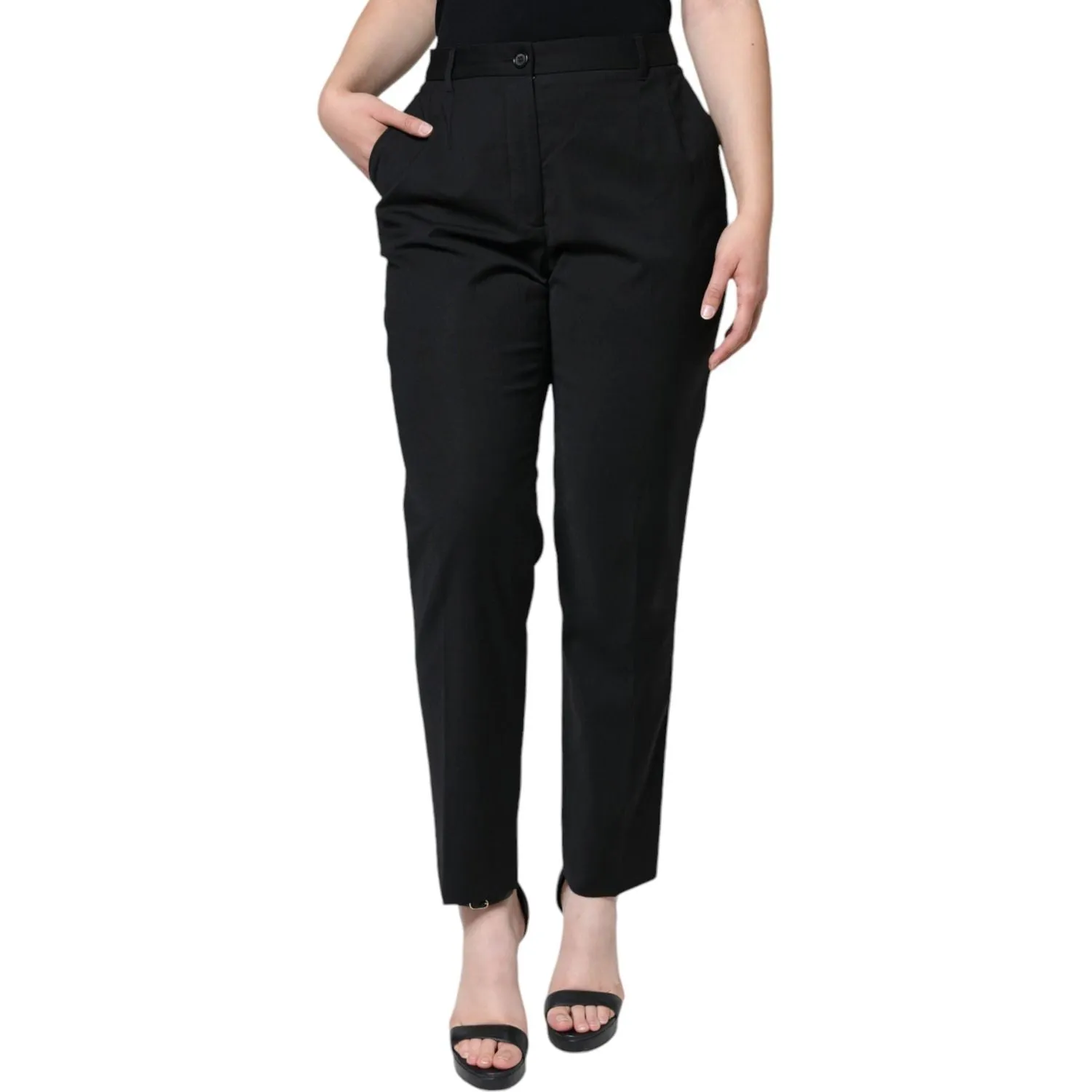 Dolce & Gabbana Black High Waist Tapered Pants