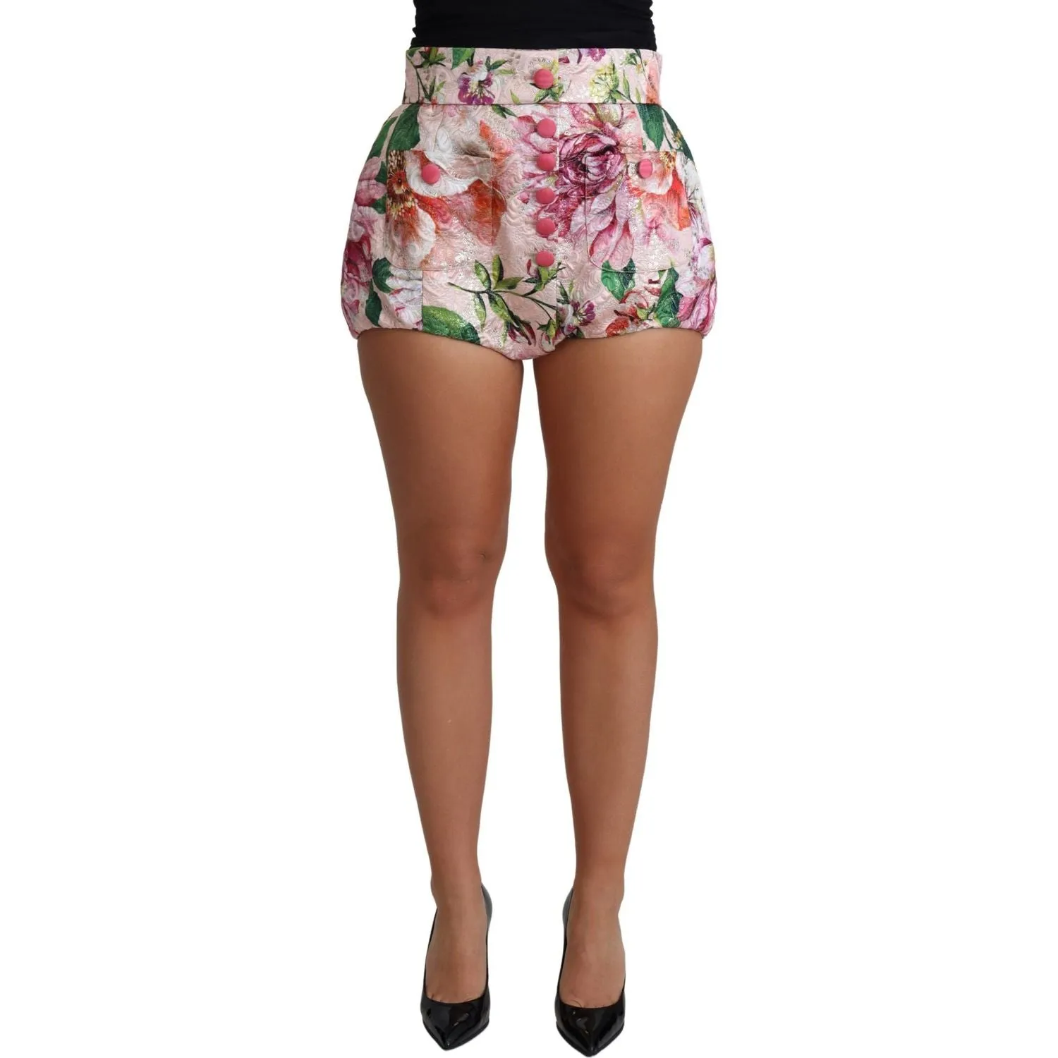 Dolce & Gabbana Chic Pink Floral High-Waist Hot Pants