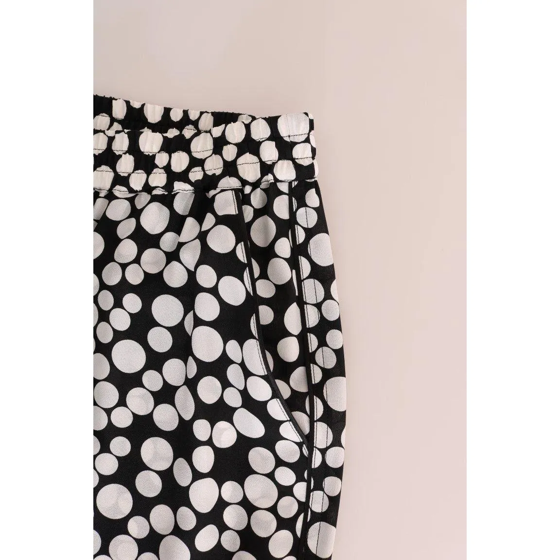 Dolce & Gabbana Elegant Polka Dot Silk High-Waist Pants